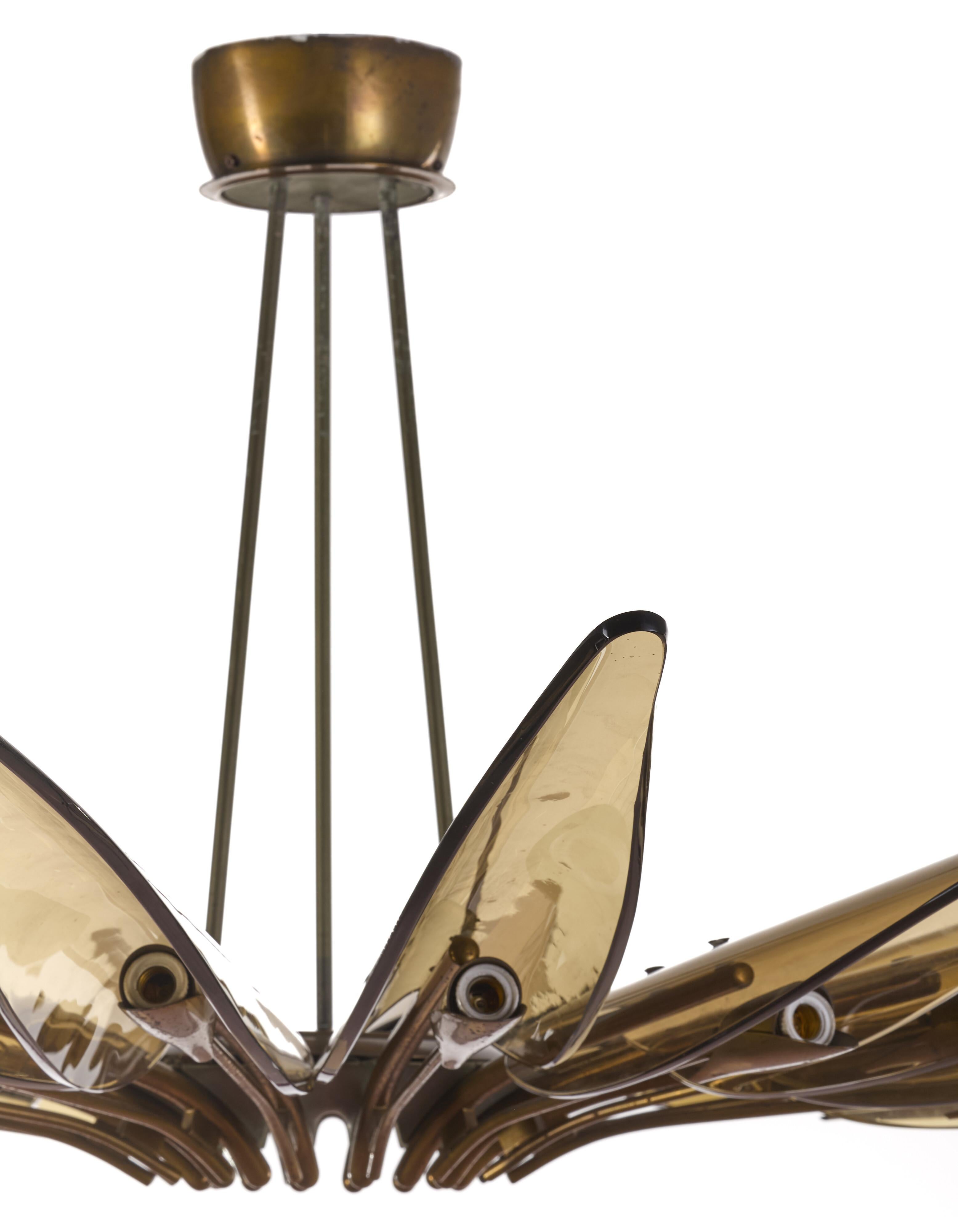 1563 A Dahlia Chandelier by Max Ingrand for Fontana Arte, Italy, 1950's In Good Condition In Melbourne, VIC