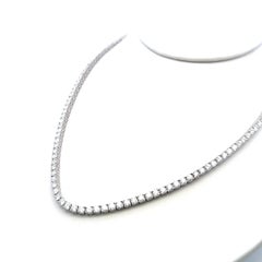 15.63 Carat Round Brilliant G VS Diamond 14 Karat White Gold Riviera Necklace