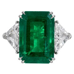 15.65 Carat Emerald and Diamond Ring