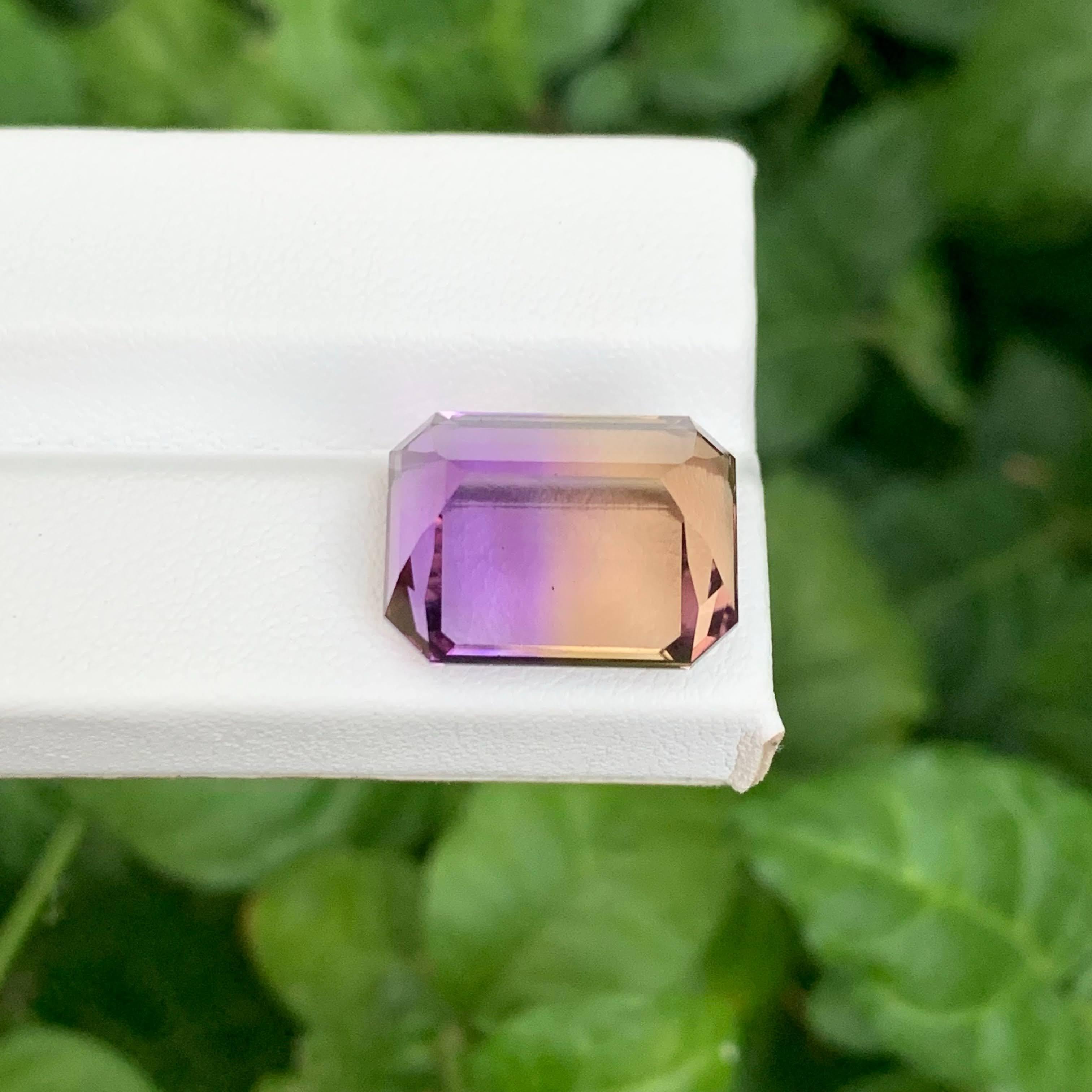 15.65 Carat Natural Loose Bi Color Ametrine Stone Emerald Cut Bolivian Gemstone For Sale 5