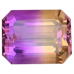 15.65 Carat Natural Loose Bi Color Ametrine Stone Emerald Cut Bolivian Gemstone