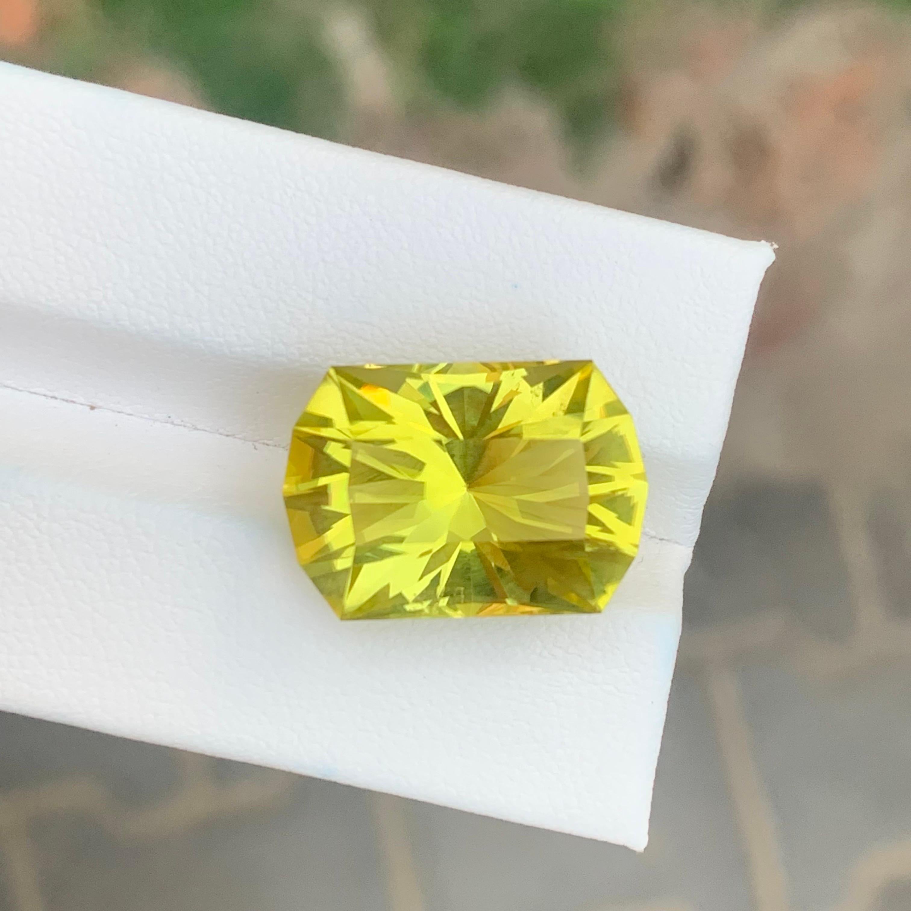 15,65 carati di pietra naturale sfusa in oro verde, quarzo limone, taglio Brilliante in vendita 5