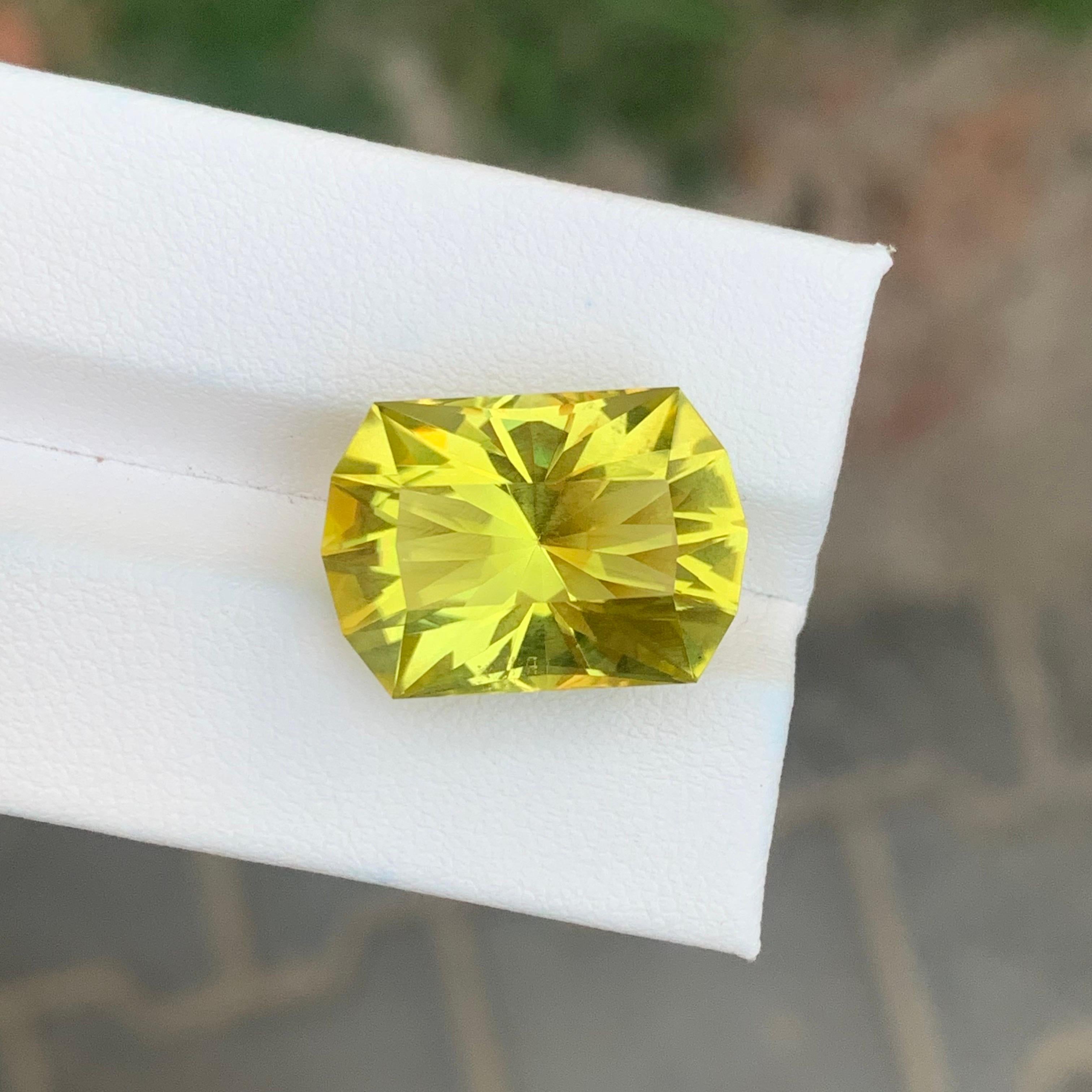 15,65 carati di pietra naturale sfusa in oro verde, quarzo limone, taglio Brilliante in vendita 6
