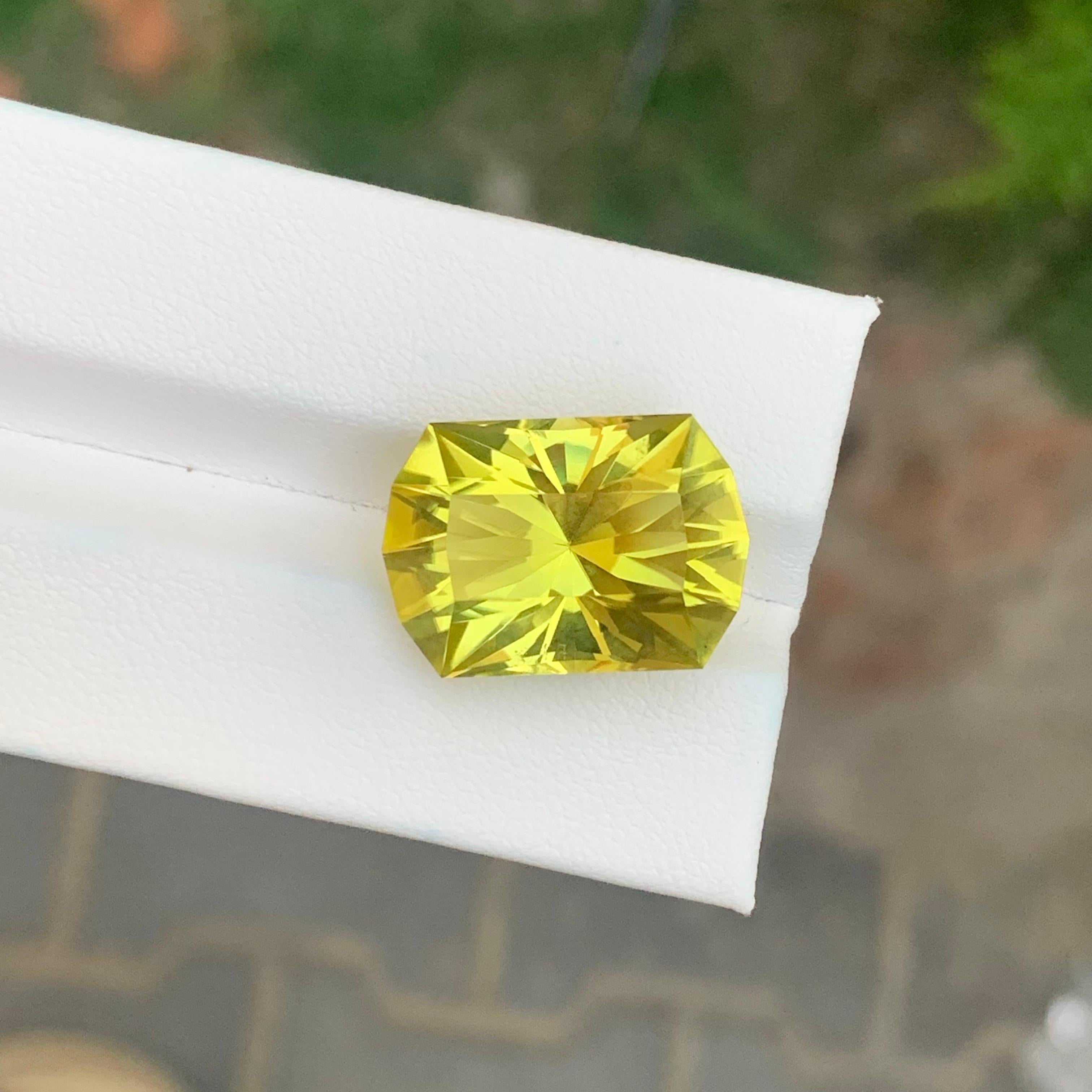 15,65 carati di pietra naturale sfusa in oro verde, quarzo limone, taglio Brilliante in vendita 7