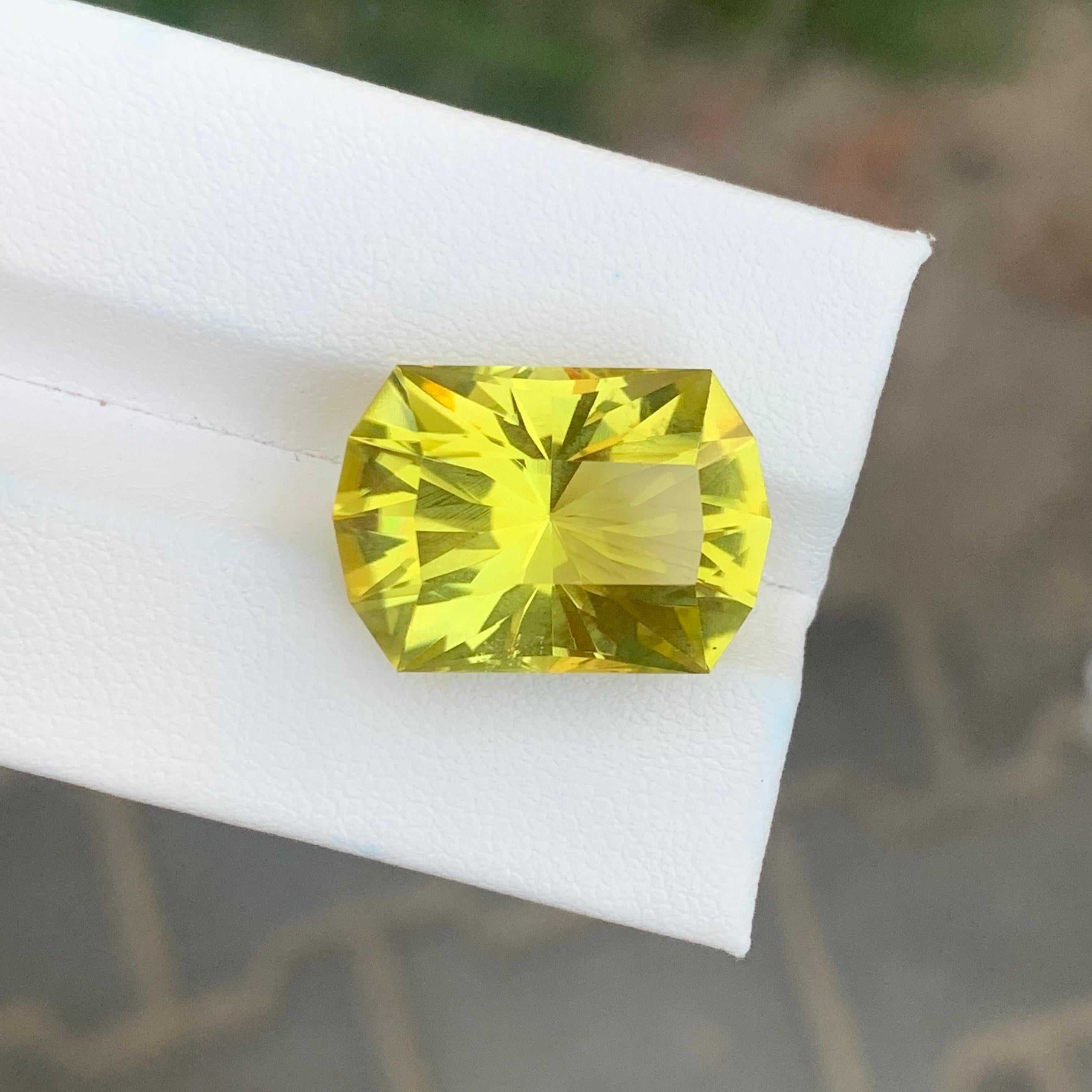 15,65 carati di pietra naturale sfusa in oro verde, quarzo limone, taglio Brilliante in vendita 3