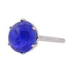 15.65 Carat No Heat Burma Sapphire Cabochon Gold Ring