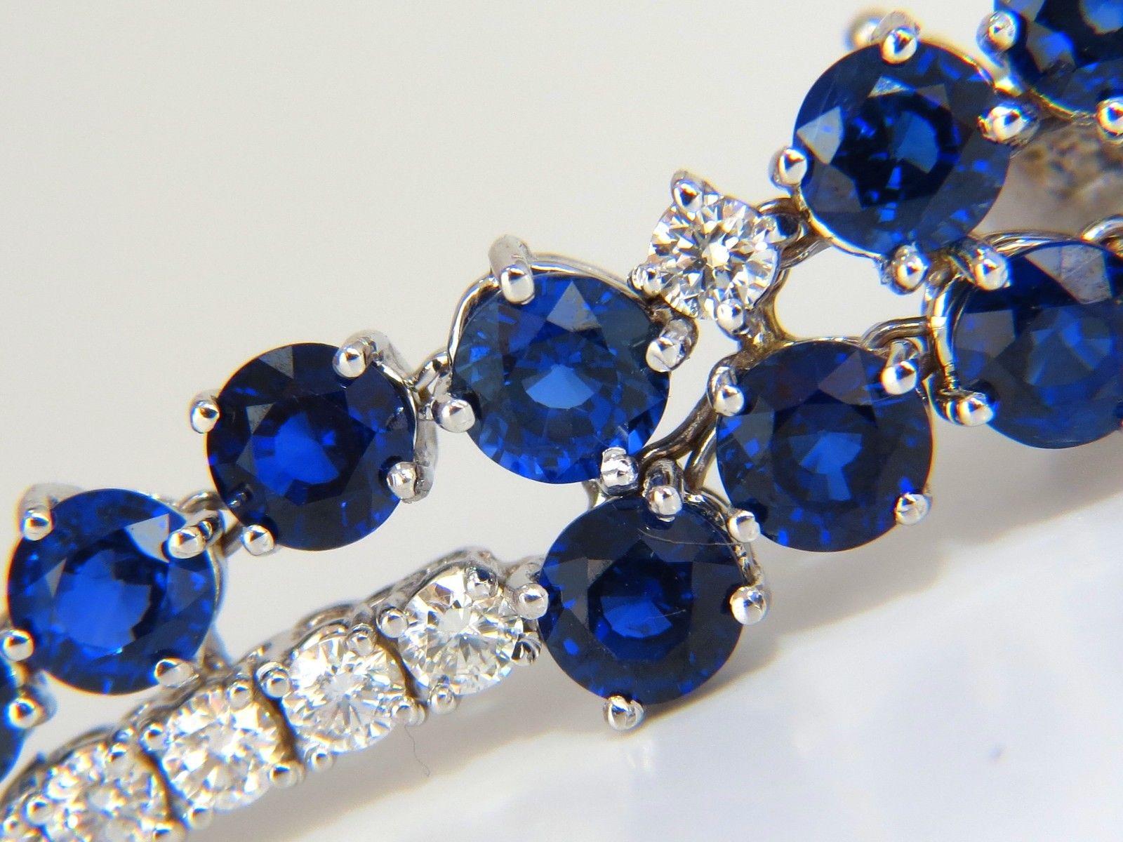 15.65CT Natural Sapphire Diamonds Earrings 18K Chandelier Cluster Dangle 1