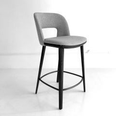 In Stock in Los Angeles, Grey Bar Stool by Carlesi Tonelli, Made in Italy