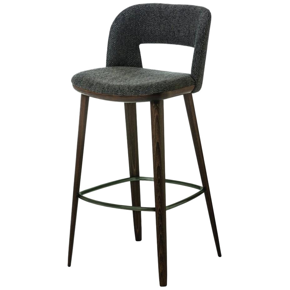 Grey Bar Stool, Designed by Carlesi Tonelli, Made in Italy For Sale