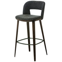 Tabouret de bar gris, conçu par Carlesi Tonelli, fabriqué en Italie