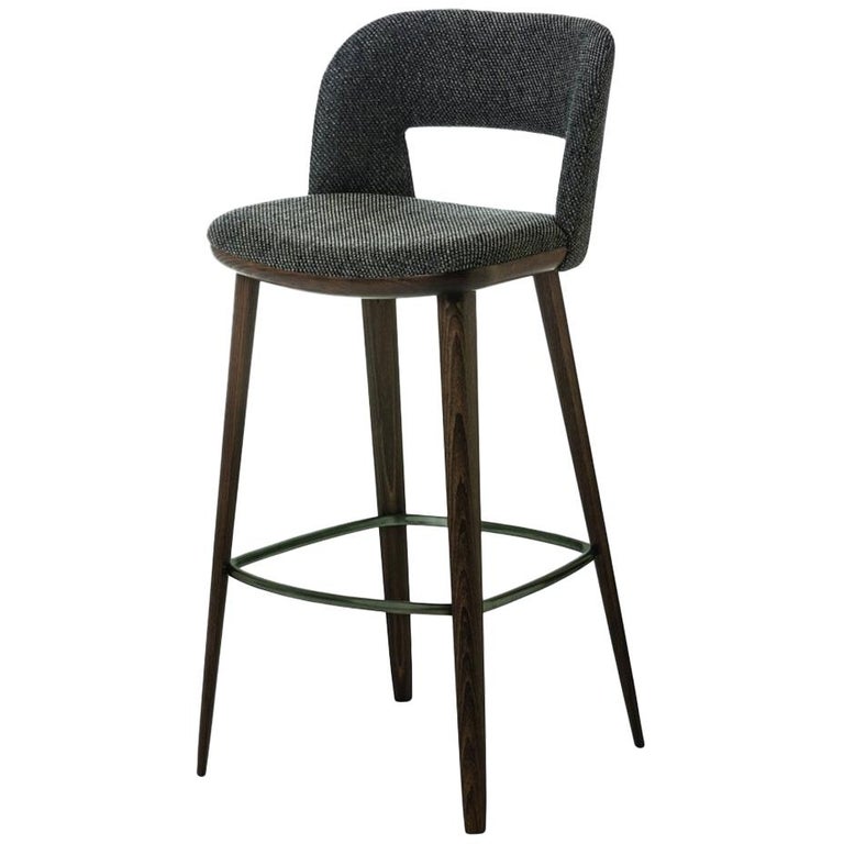Grey Bar Stool, Designed by Carlesi Tonelli, Made in Italy For Sale at