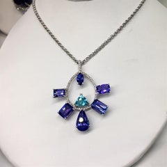 15.66ct Tanzanite 14K White Gold Pendant
