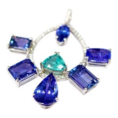 15.66ct Tanzanite 14K White Gold Pendant