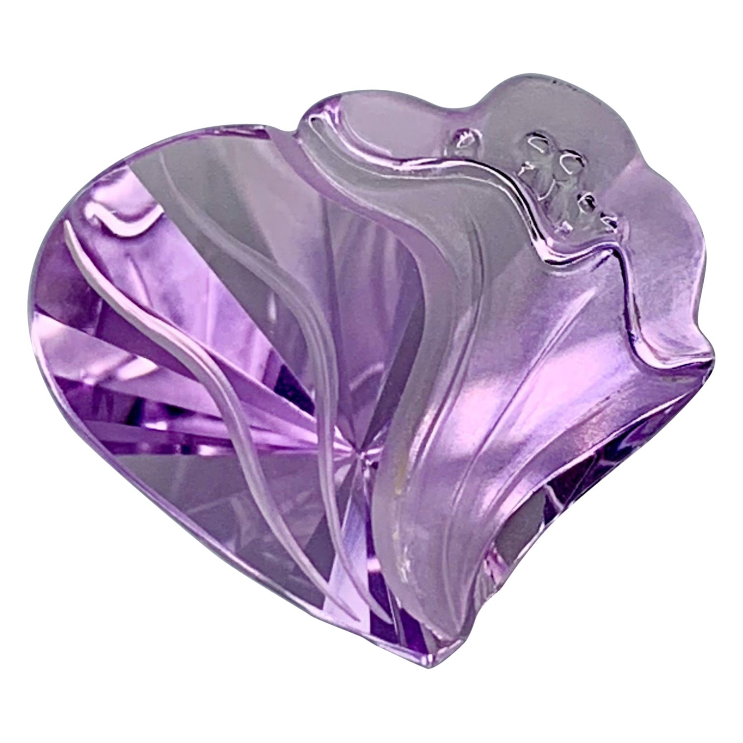 15,67 Karat handgeschnitzter lavendelfarbener Amethyst-Edelstein im Angebot