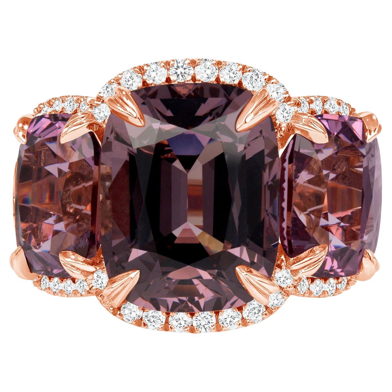 15.67ct Burmese Spinel ring in 18K rose gold. GIA certified.