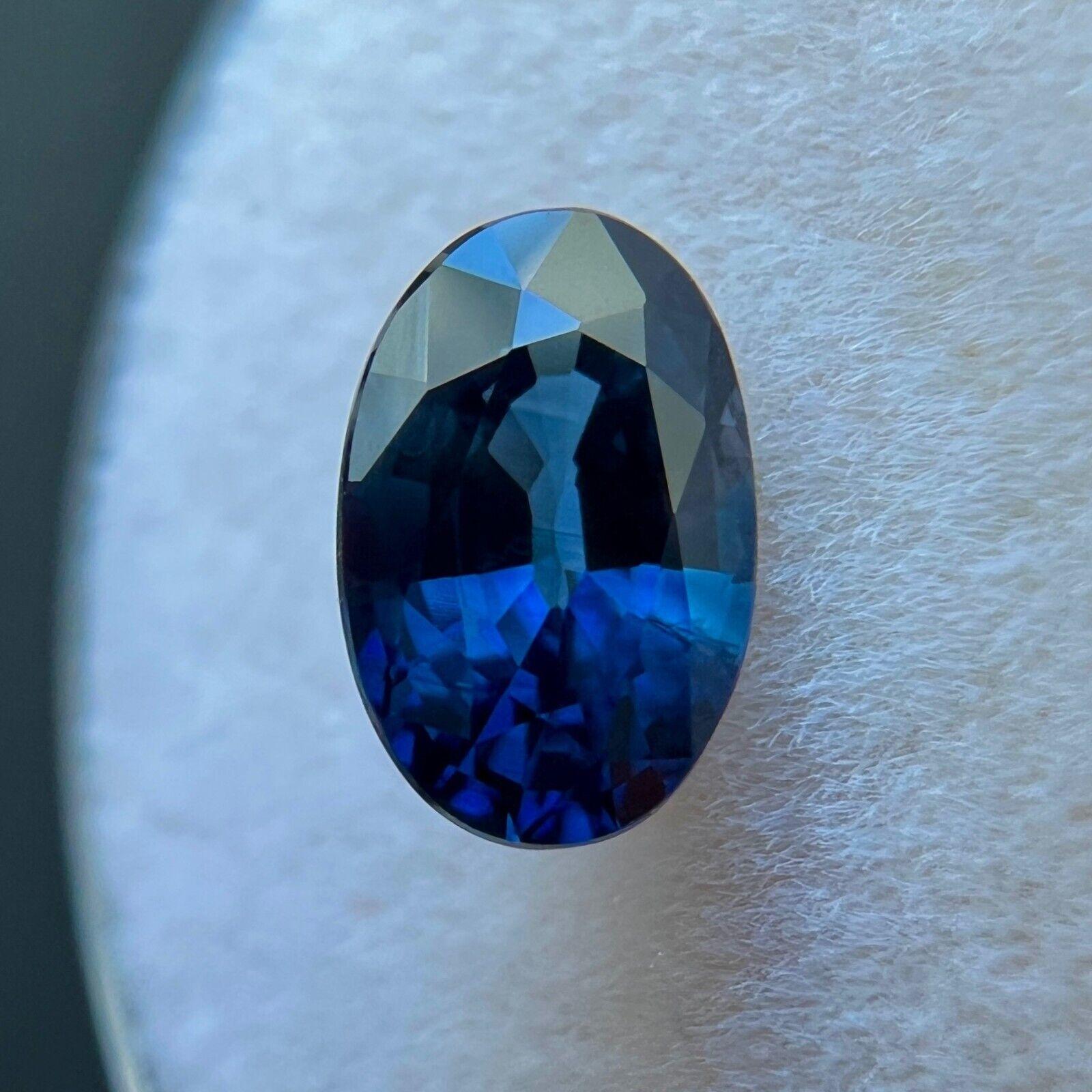 Saphir de Ceylan bleu roi taille ovale 1,56 carat, pierre naturelle de 8 x 5,3 mm VS Unisexe en vente