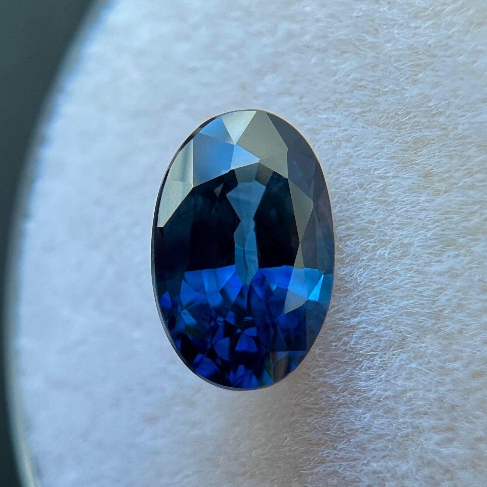 Saphir de Ceylan bleu roi taille ovale 1,56 carat, pierre naturelle de 8 x 5,3 mm VS en vente 1