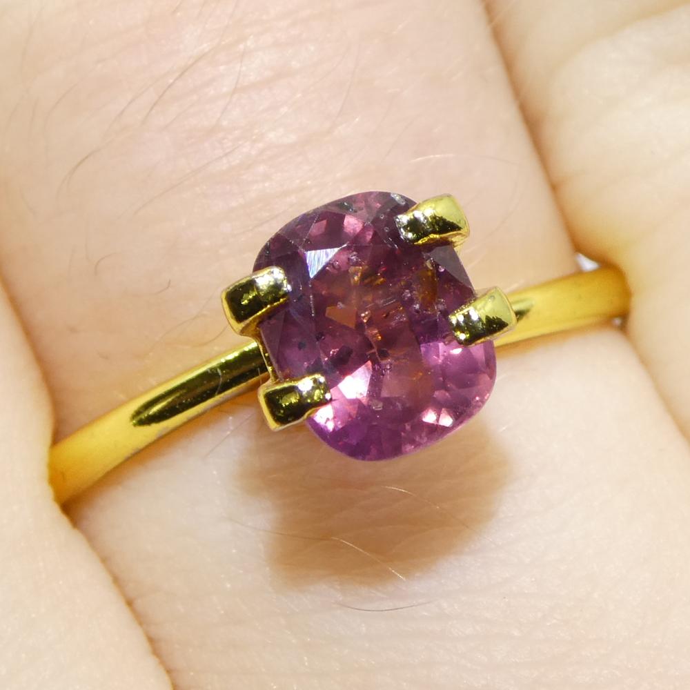 Description:

Gem Type: Sapphire 
Number of Stones: 1
Weight: 1.56 cts
Measurements: 7.06 x 5.77 x 3.91 mm
Shape: Cushion
Cutting Style Crown: Brilliant Cut
Cutting Style Pavilion: Step Cut 
Transparency: Transparent
Clarity: Slightly Included: Some