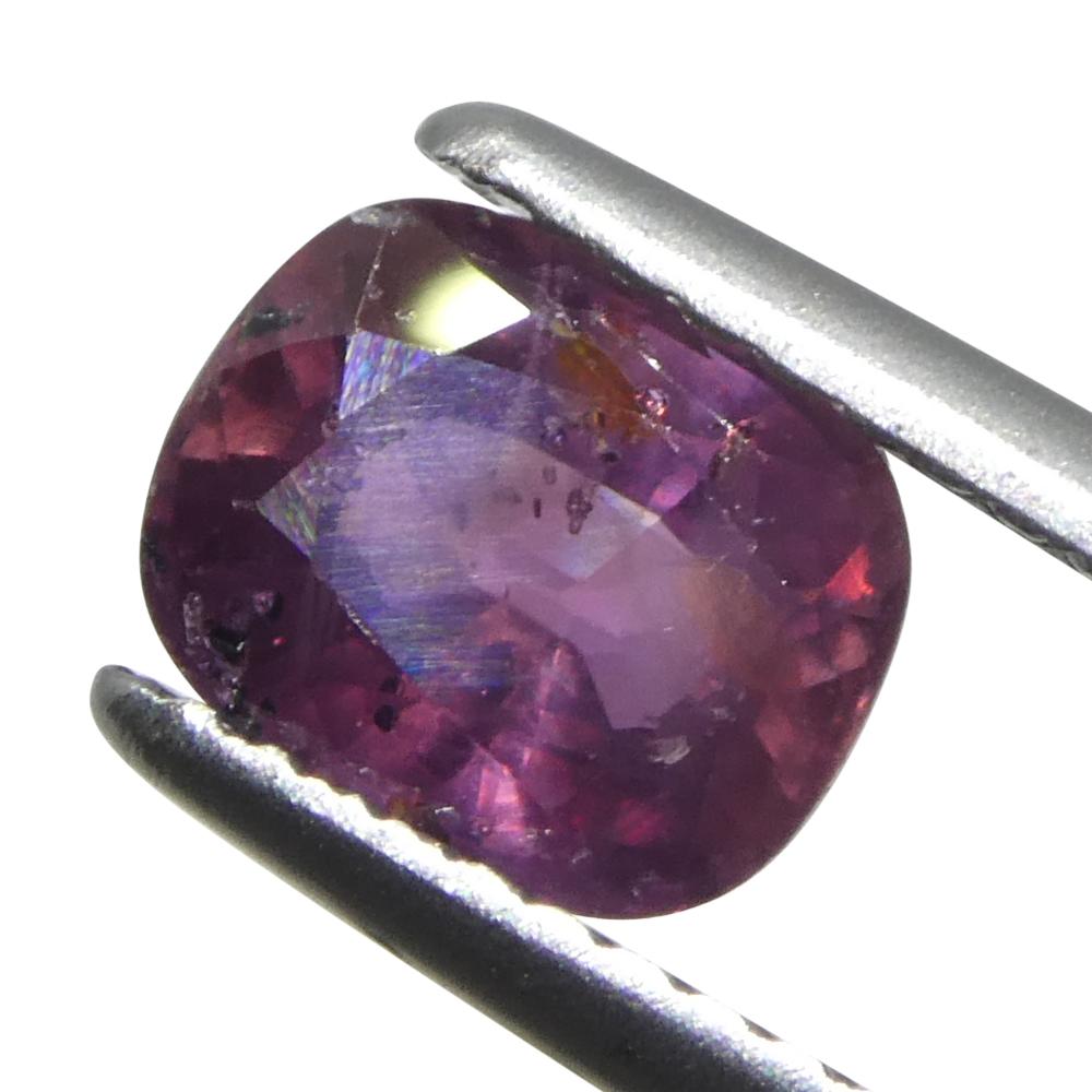 Brilliant Cut 1.56ct Cushion Pink Sapphire from Tanzania For Sale