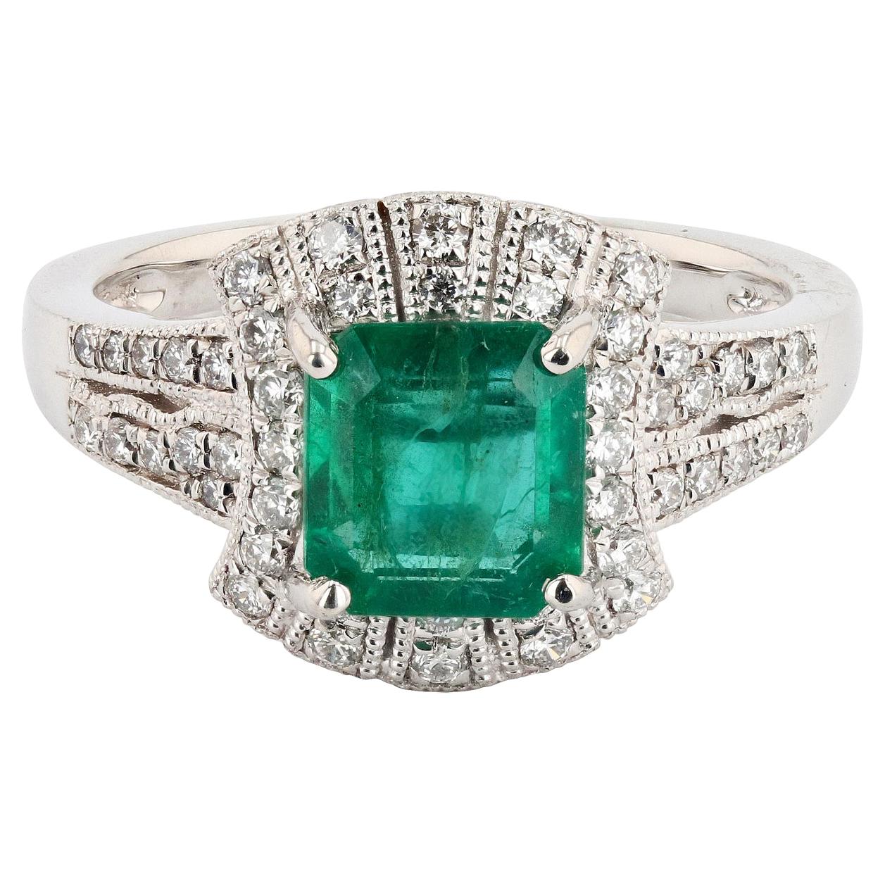 3.59ct Extremely Rare Emerald and 1.21ctw Diamond Platinum Ring 'GIA ...