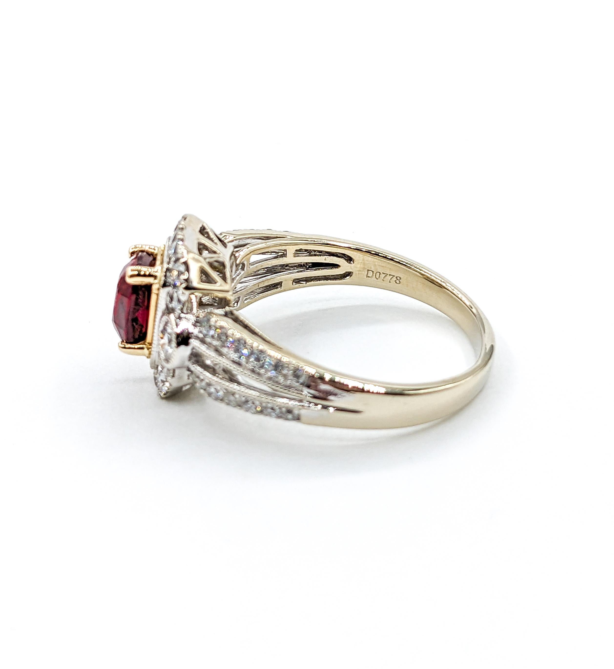 1.56ct GIA Certified Ruby & Diamond Fashion Ring 18k For Sale 4
