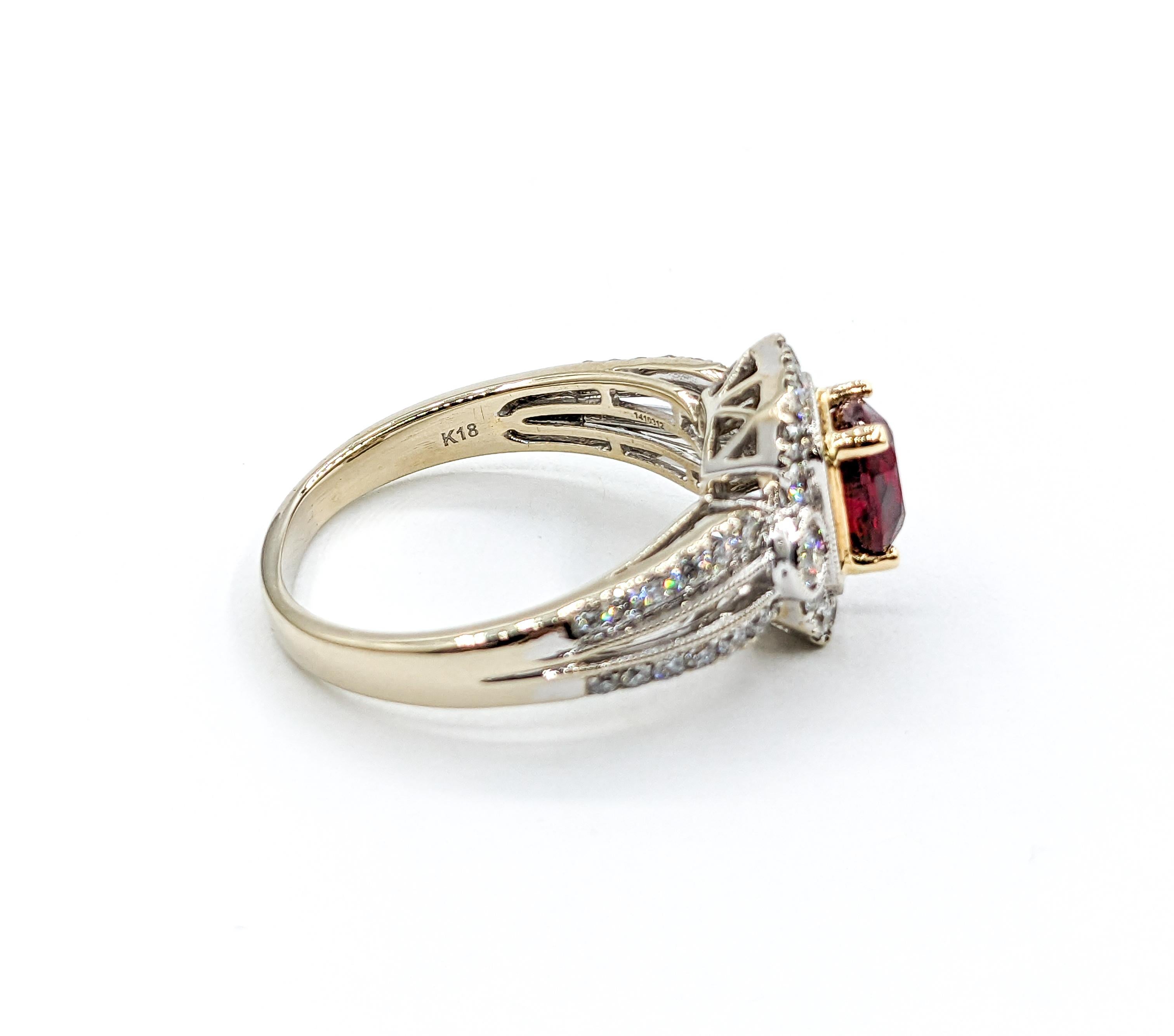 1.56ct GIA Certified Ruby & Diamond Fashion Ring 18k For Sale 1