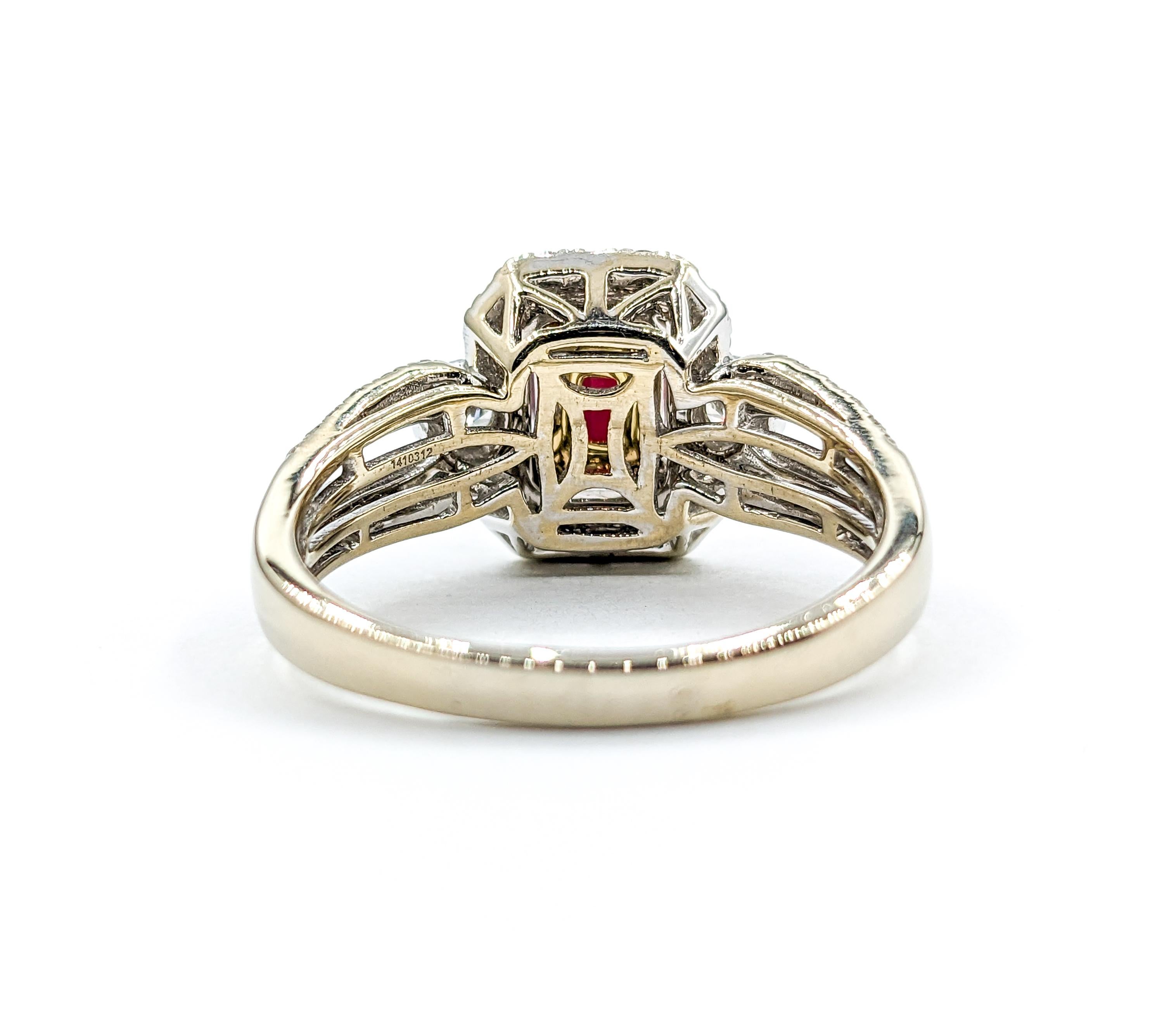 1.56ct GIA Certified Ruby & Diamond Fashion Ring 18k For Sale 3