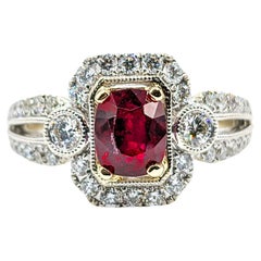 1.56ct GIA Certified Ruby & Diamond Fashion Ring 18k