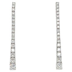 1.56ct Graduated Diamond Line Dangling Earrings