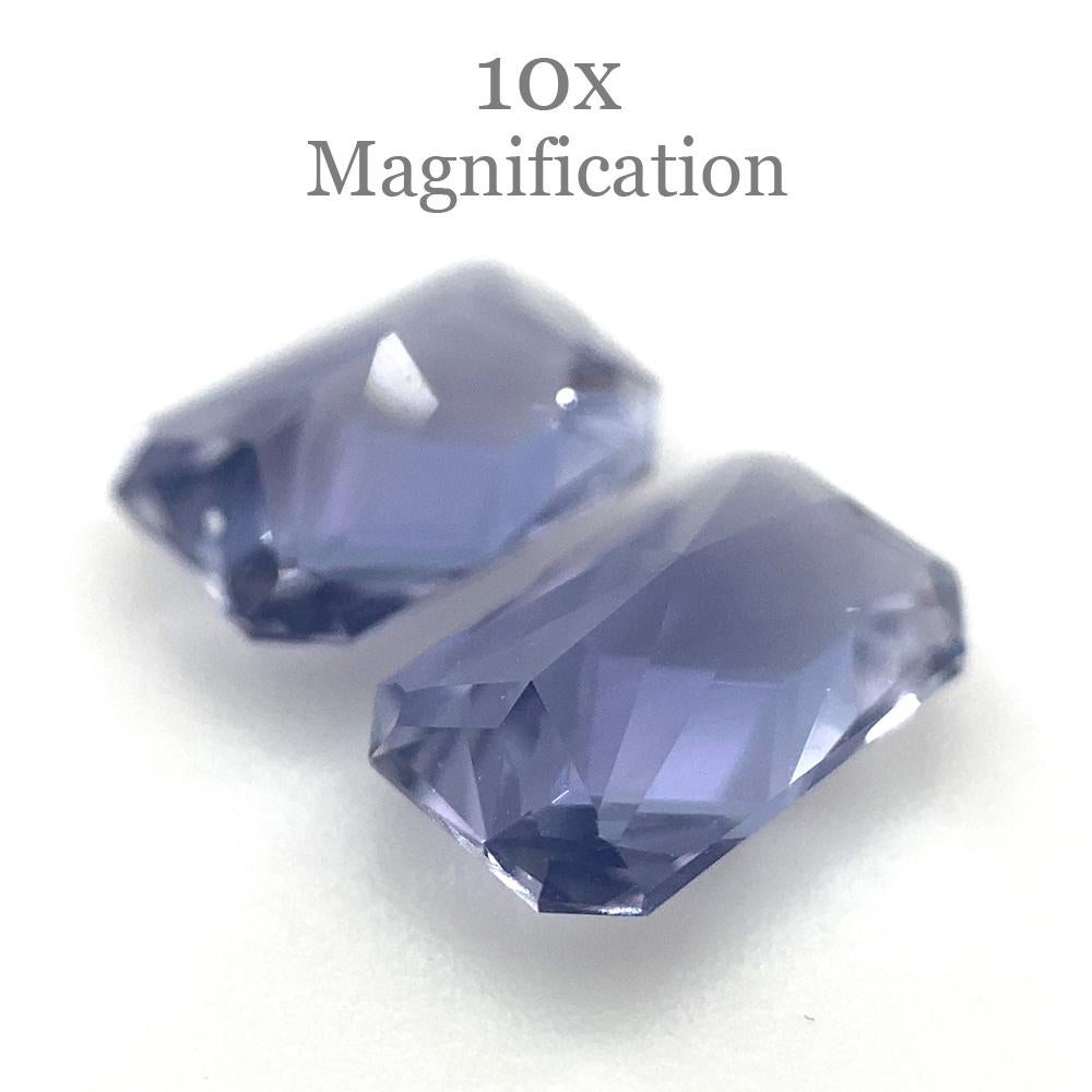 1.56ct Octagonal Tanzanite Precision Cut Pair For Sale 4