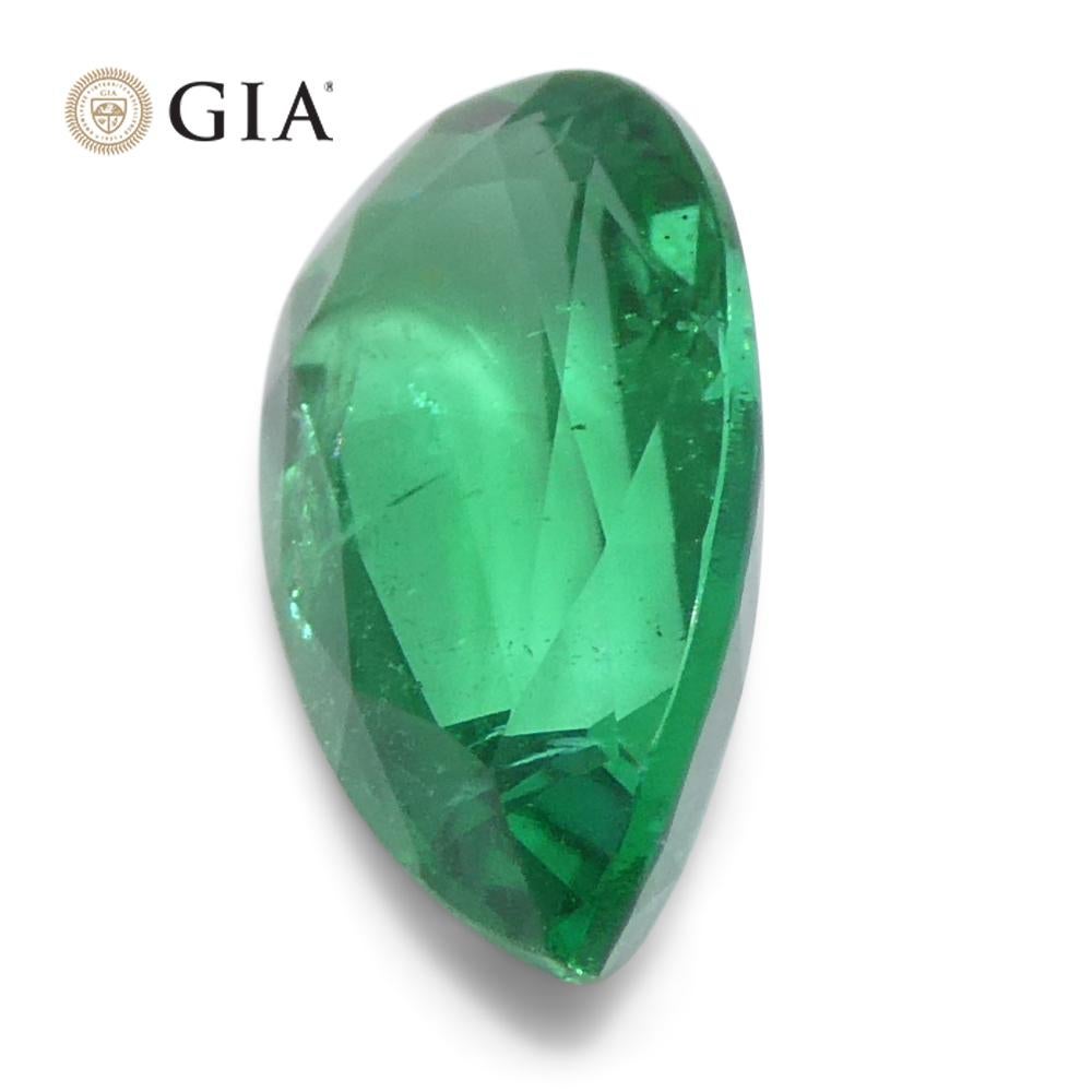 1.56ct Pear Green Emerald GIA Certified Zambia (F1) For Sale 3