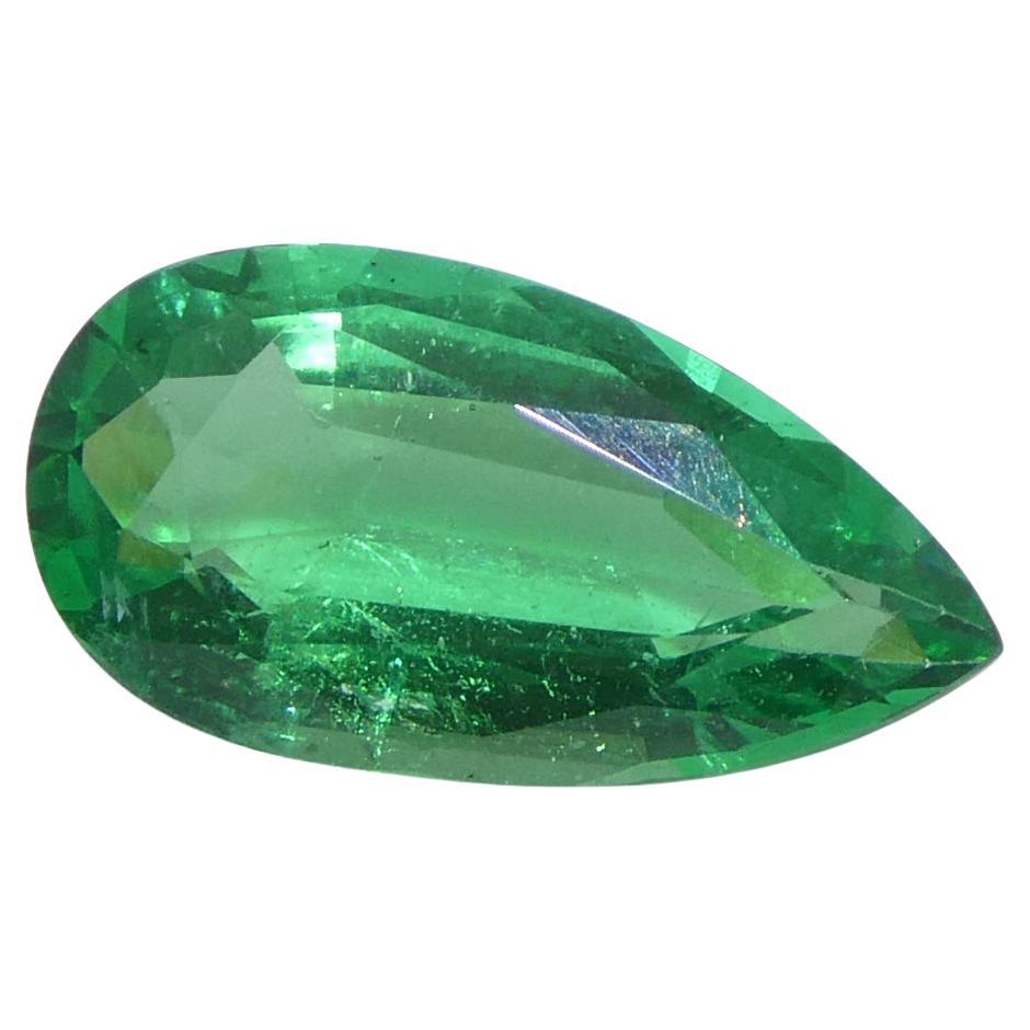 1.56ct Pear Green Emerald GIA Certified Zambia (F1)