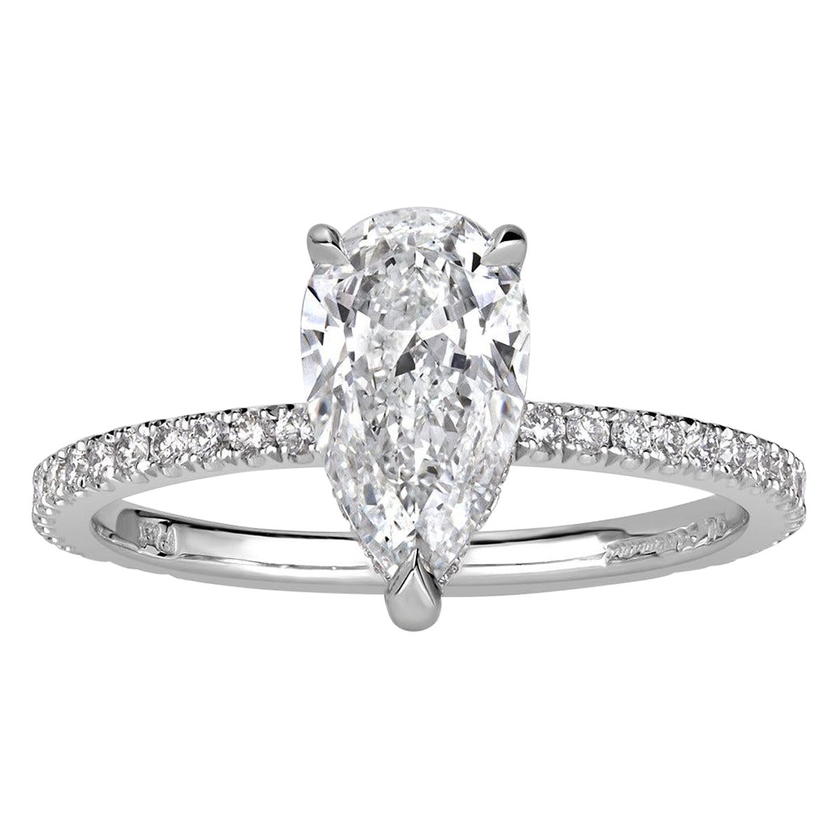1.56ct Pear Shape Diamond Engagement Ring For Sale