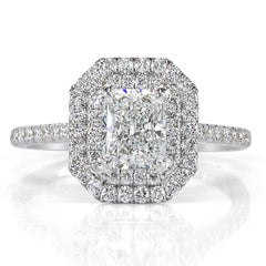 1.56ct Radiant Cut Diamond Engagement Ring