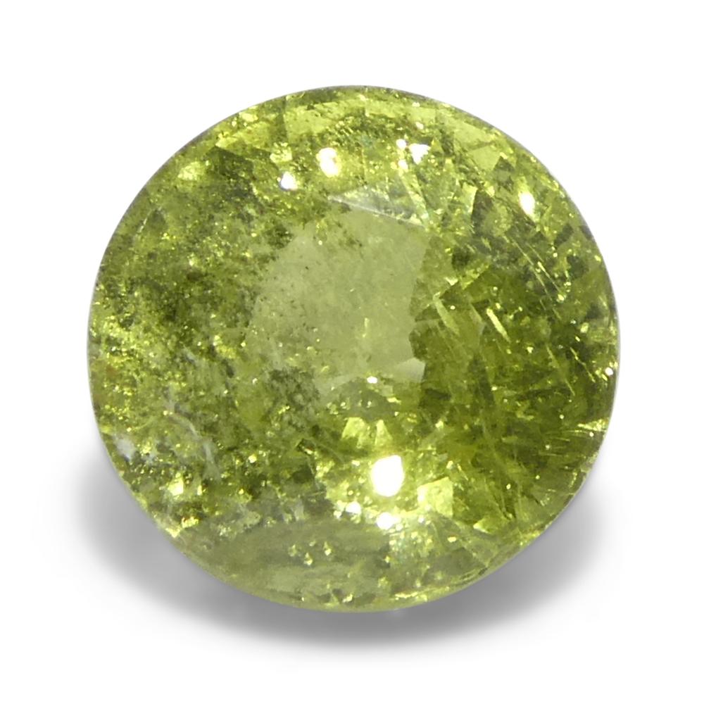 1.56ct Saphir jaune rond de Tanzanie, non chauffé en vente 7
