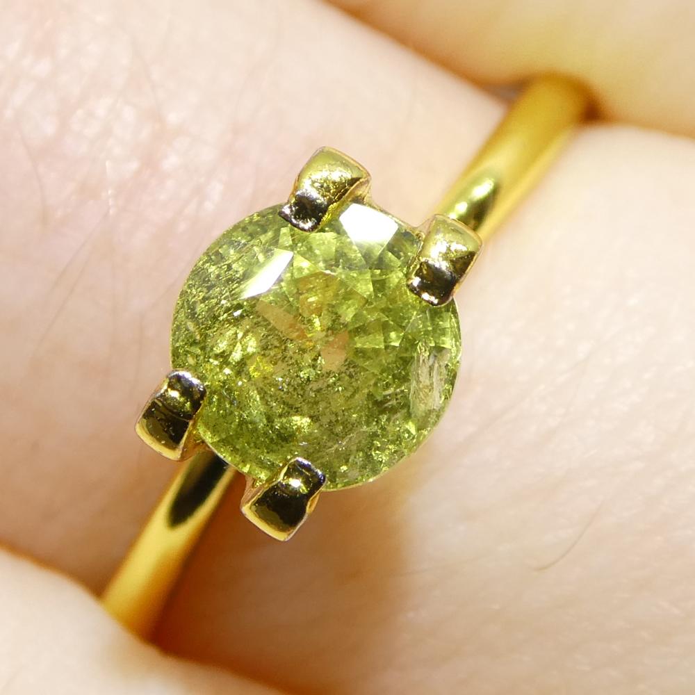 Taille brillant 1.56ct Saphir jaune rond de Tanzanie, non chauffé en vente