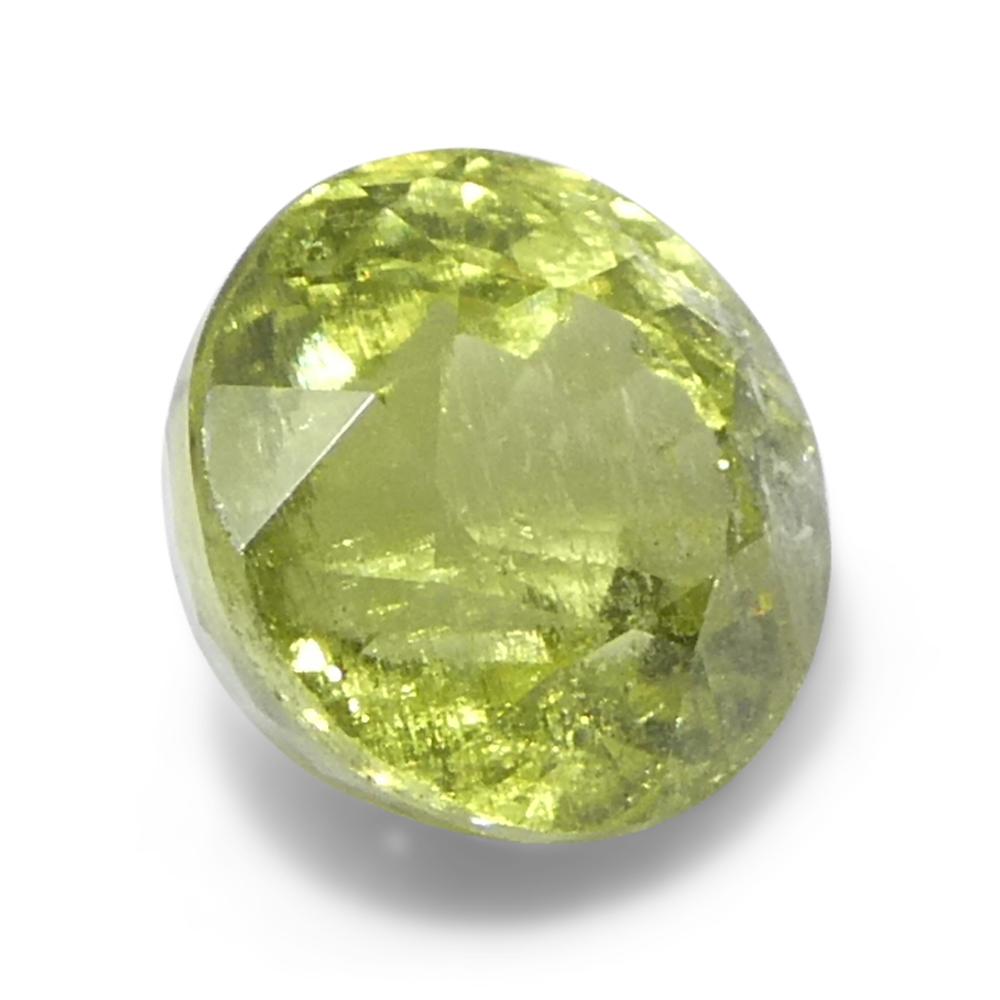 1.56ct Saphir jaune rond de Tanzanie, non chauffé en vente 2
