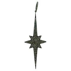 1.57 Carat Champagne Diamond Starburst Pendant Oxidized Sterling Silver