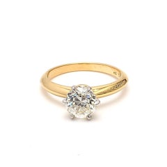 1,57 Carati Taglio Circolare Brillante L SI2 Diamante 18 Karati Oro Giallo Rin