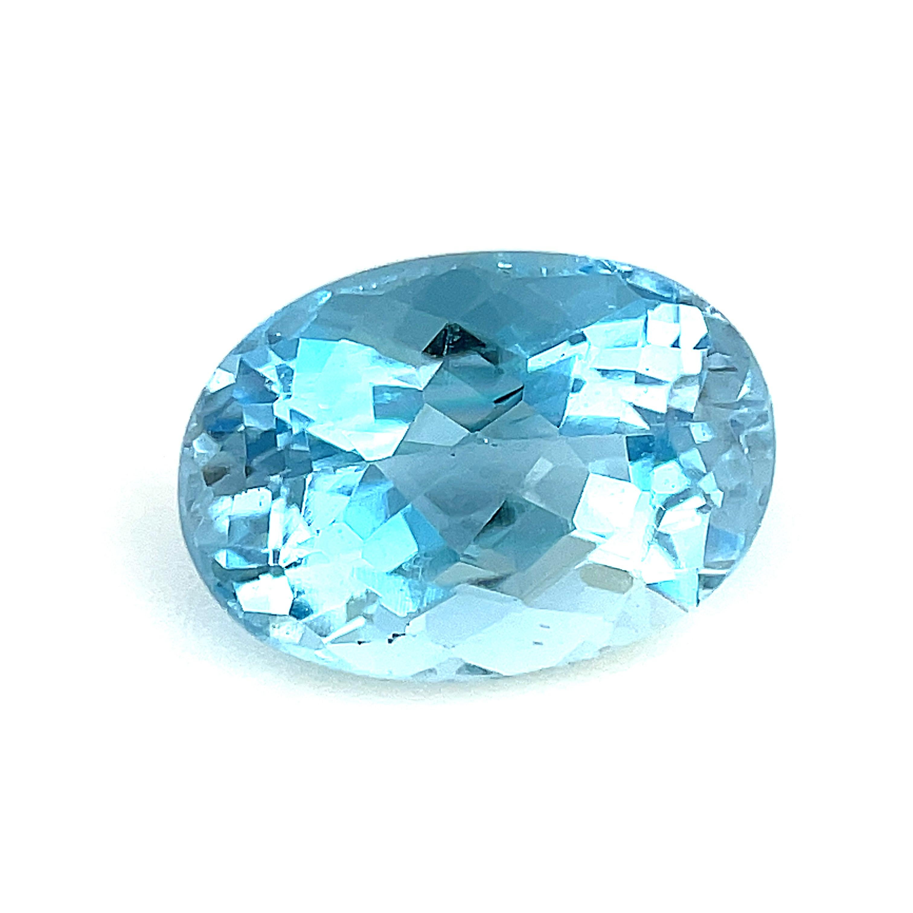 Oval Cut 1.57 Carat Oval Unset Loose Unmounted Aquamarine Gemstone For Sale