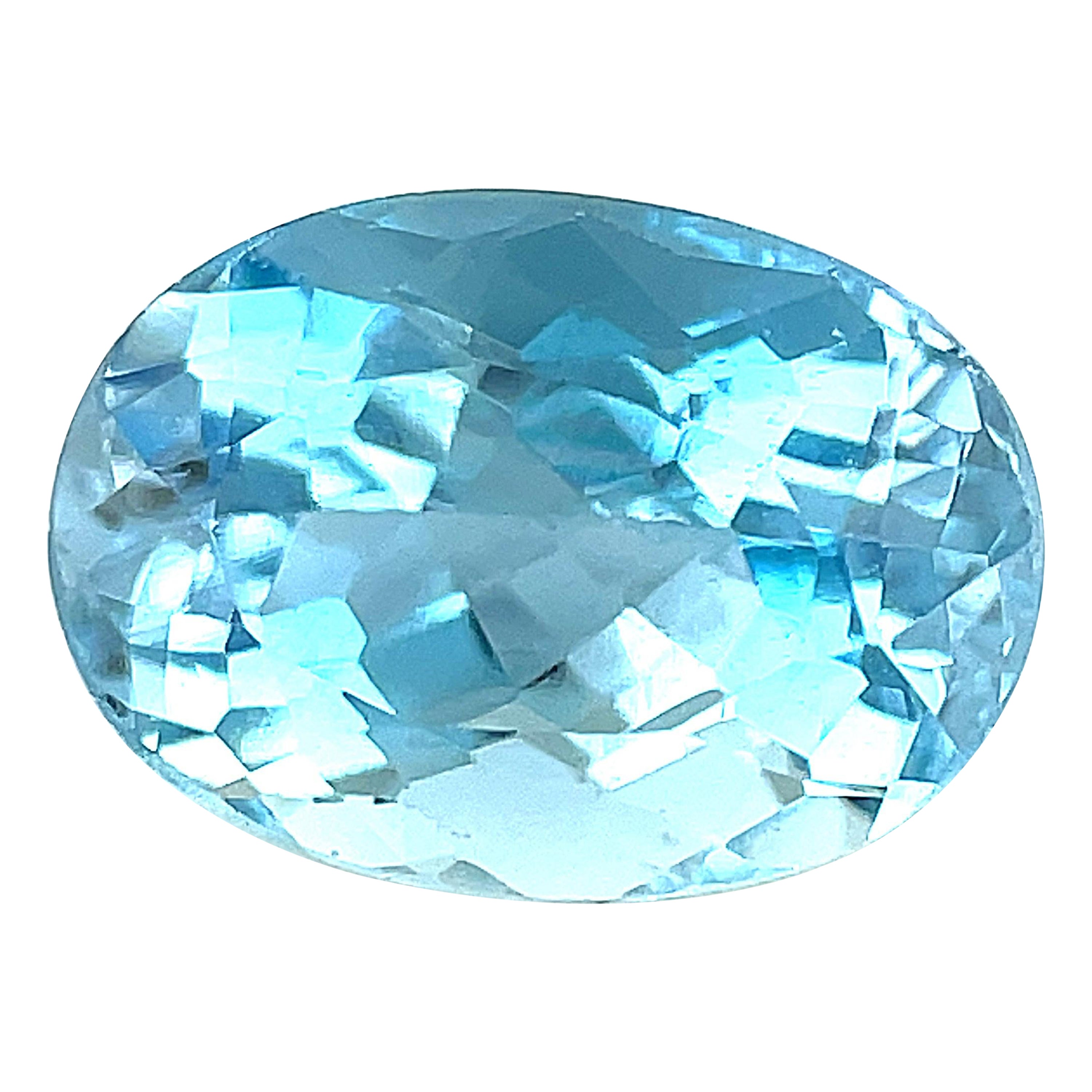 1.57 Karat ovaler, ungefasster, ungefasster Aquamarin-Edelstein