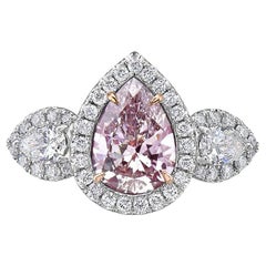 1.57 Carat Pear Statement Fancy pink Colour-Collector’s Treasure Diamond ring