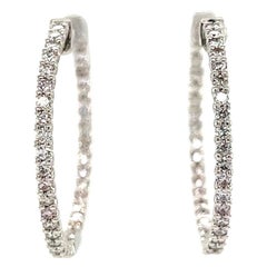 Boucles d'oreilles en or blanc avec diamants ronds de 1,57 carat
