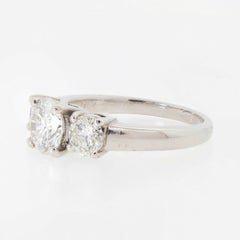 1.57 Carat Three-Stone Diamond Platinum Ring