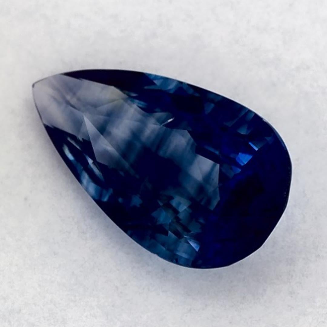 1.57 Karat Blauer Saphir Birne Loser Edelstein (Tropfenschliff) im Angebot
