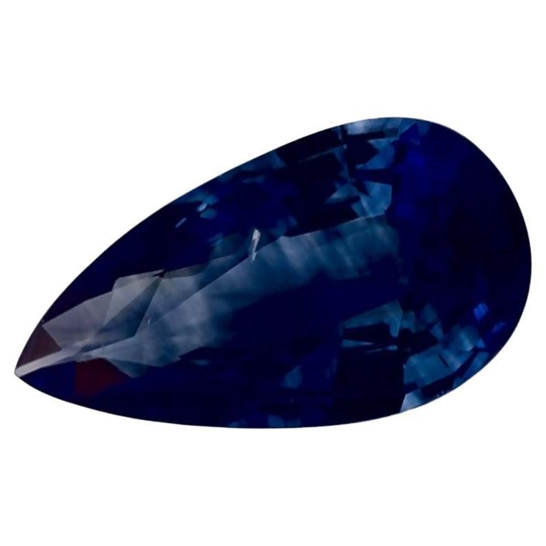 Gema suelta de zafiro azul pera de 1.57 qt