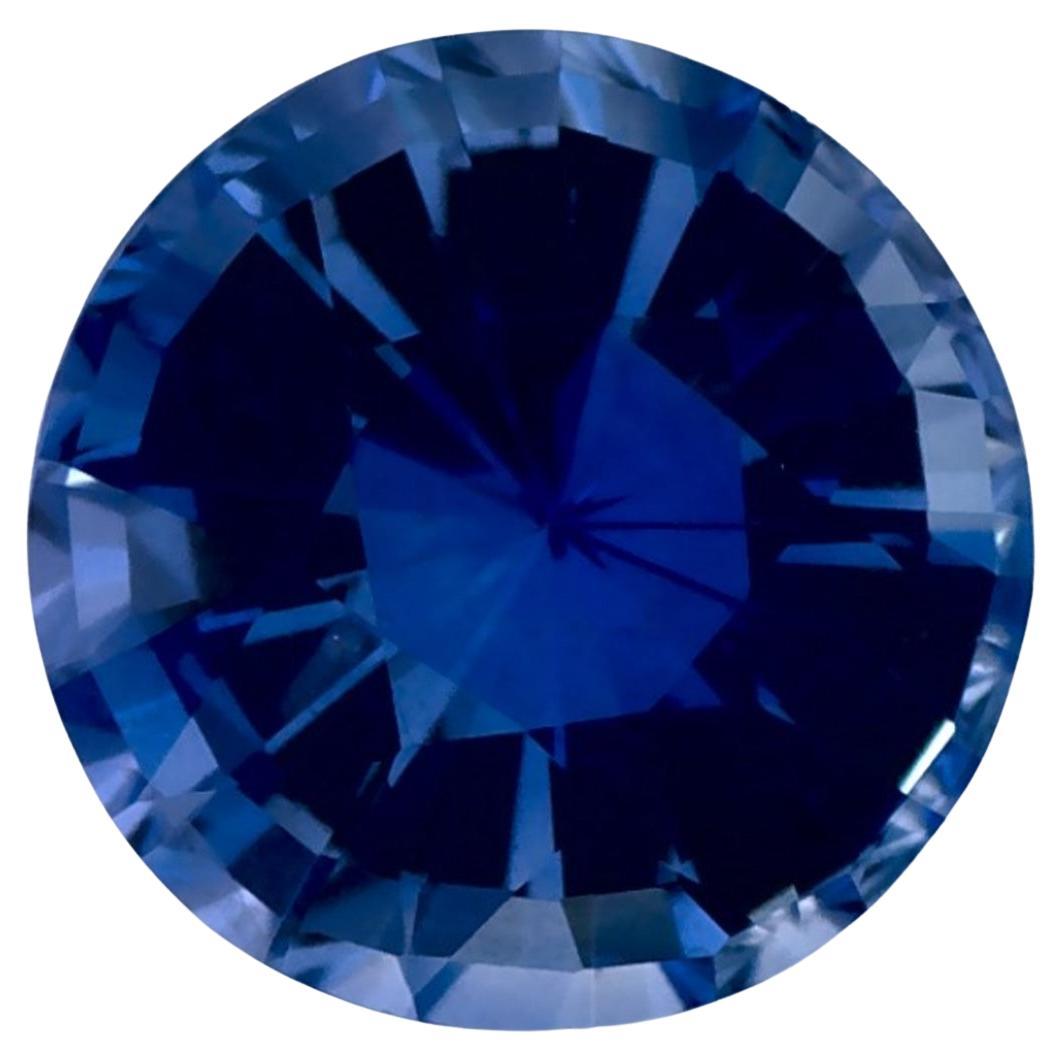 1.57 Ct Blue Sapphire Round Loose Gemstone For Sale