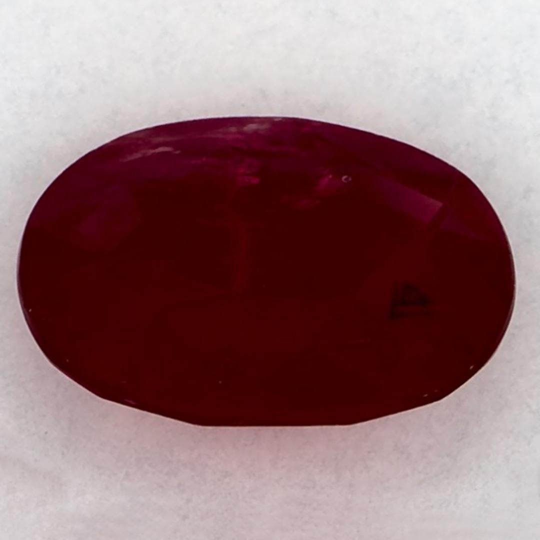 1.57 Ct Ruby Oval Loose Gemstone In New Condition For Sale In Fort Lee, NJ