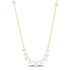 1.57 CTW diamants ronds en or jaune 14K Collection classique Collier délicat
