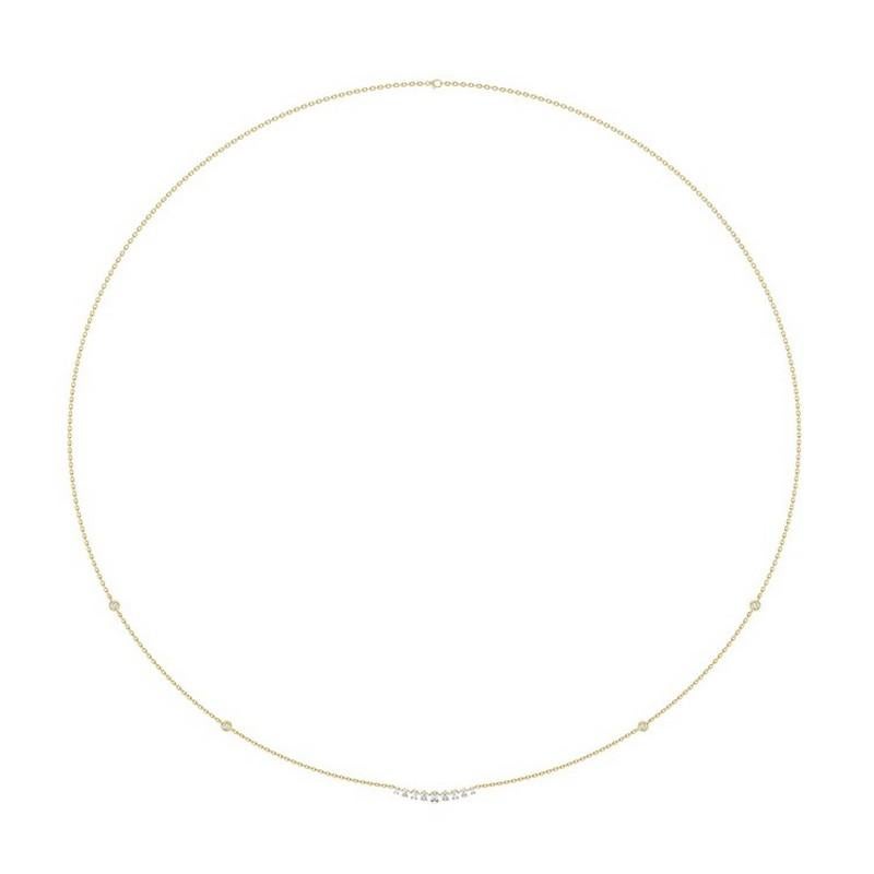 Moderno Diamanti rotondi 1,57 CTW in oro giallo 14K Collezione classica Collana Delicata in vendita